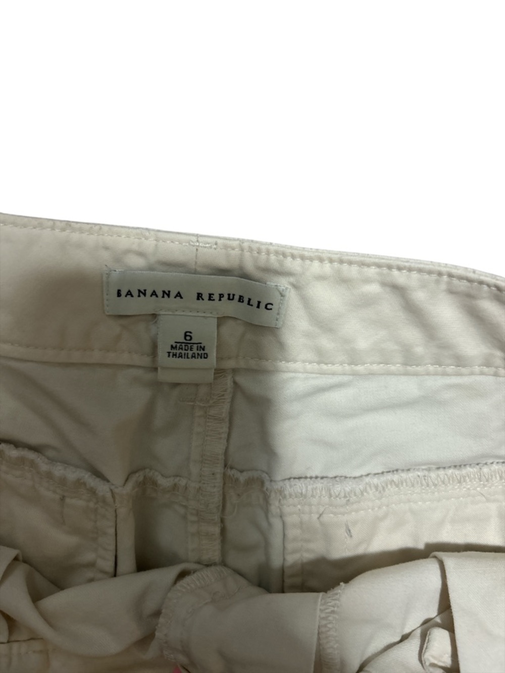 Banana Republic Chino Shorts Womens 6 Cream Khaki Casual Coastal Preppy Summer - Picture 6 of 7